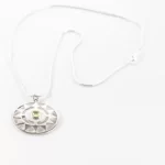 Big Mikaela Silver Necklace with Green Peridot Stone