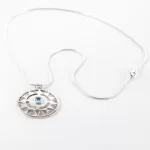 Big Mikaela silver necklace with blue topaz stone