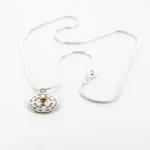 Small Mikaela silver necklace with orange citrine-stone