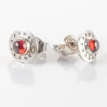 Silver earrings with Red garnet