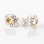 Silver earrings with citrine stone