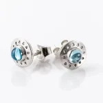 Silver earrings with topaz stones
